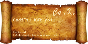 Csóti Károly névjegykártya